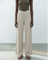 Παντελόνι φούτερ αχνούδιαστο Wide Leg με "V" light mint