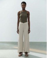 Παντελόνι φούτερ αχνούδιαστο Wide Leg με "V" light mint
