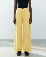 Παντελόνι φούτερ αχνούδιαστο Wide Leg με "V" yellow
