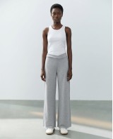 Παντελόνι φούτερ αχνούδιαστο Wide Leg με "V" grey