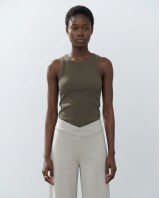 Παντελόνι φούτερ αχνούδιαστο Wide Leg με "V" light mint