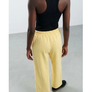 Παντελόνι φούτερ αχνούδιαστο Wide Leg με "V" yellow