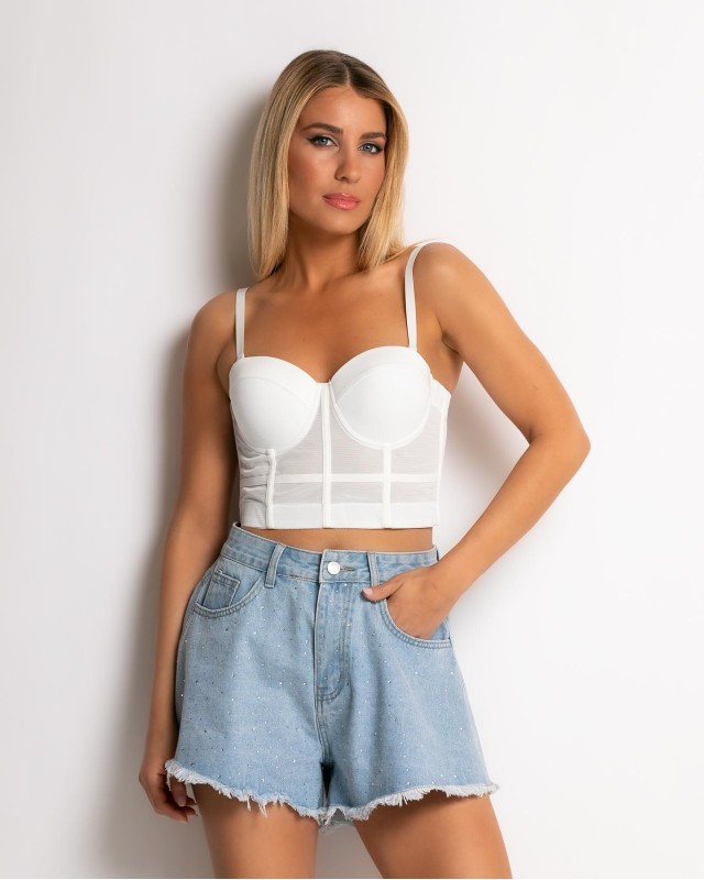 Jean σορτς με στρας denim Jean σορτς με στρας denim