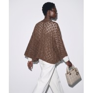 Cropped διάτρητη πλεκτή ζακέτα - brown