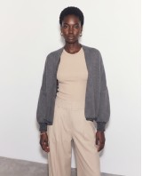 Πλεκτή Ζακέτα Cropped - Ανθρακί μελανζέ