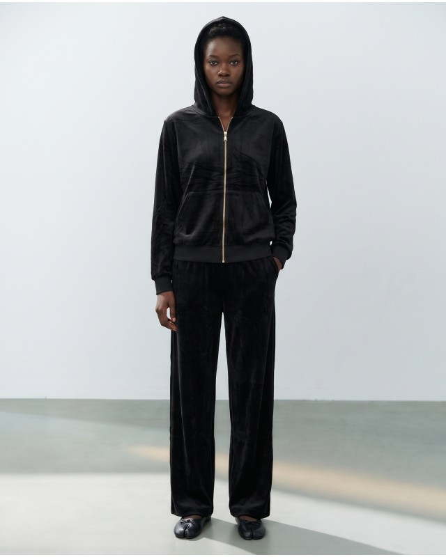Σετ Βελουτέ «Velvet Mirage» με Zip Hoodie & φόρμα black