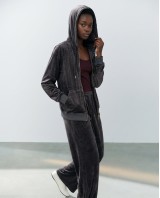 Σετ Βελουτέ «Velvet Mirage» με Zip Hoodie & φόρμα Dark grey