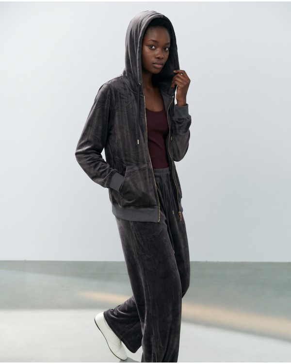 Σετ Βελουτέ «Velvet Mirage» με Zip Hoodie & φόρμα Dark Berry