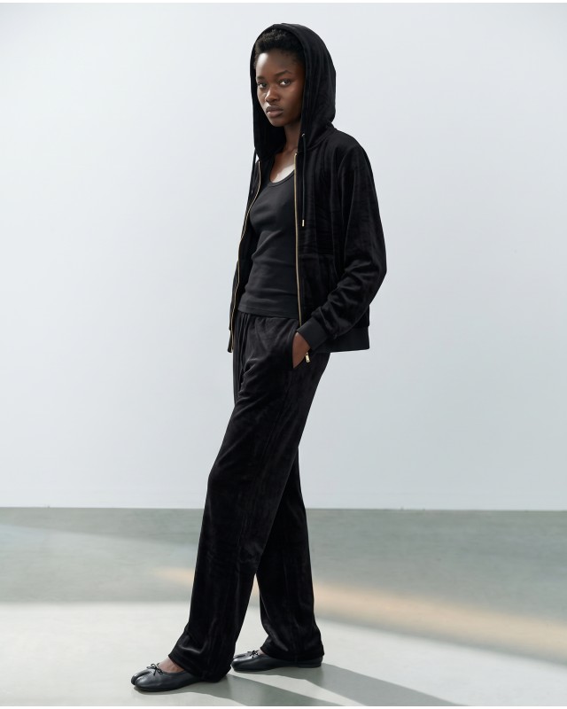 Σετ Βελουτέ «Velvet Mirage» με Zip Hoodie & φόρμα black