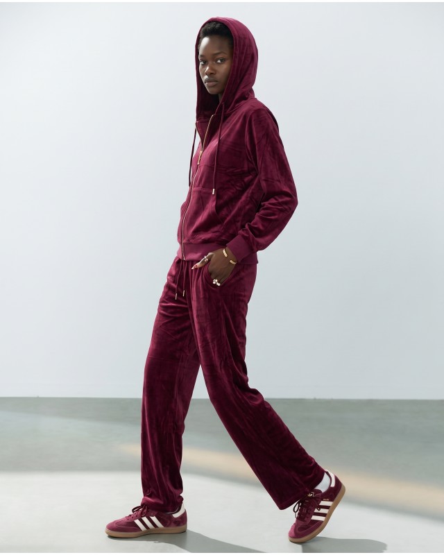 Σετ Βελουτέ «Velvet Mirage» με Zip Hoodie & φόρμα Dark Berry