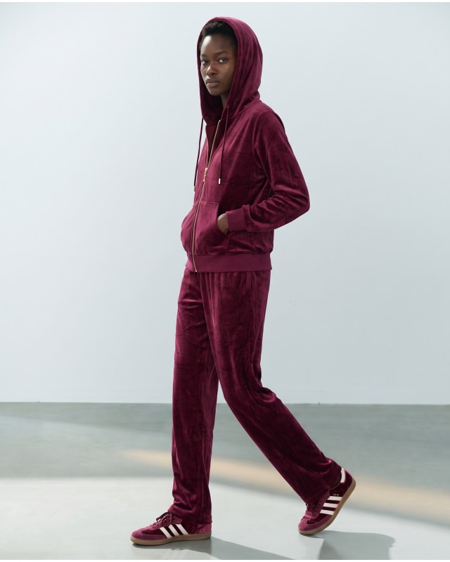 Σετ Βελουτέ «Velvet Mirage» με Zip Hoodie & φόρμα Dark Berry