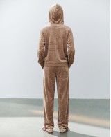 Σετ Βελουτέ «Velvet Mirage» με Zip Hoodie & φόρμα beige