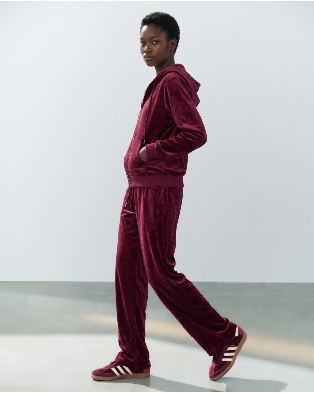 Σετ Βελουτέ «Velvet Mirage» με Zip Hoodie & φόρμα Dark Berry