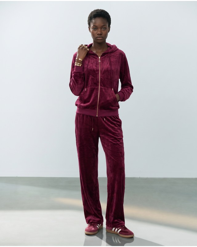 Σετ Βελουτέ «Velvet Mirage» με Zip Hoodie & φόρμα Dark Berry