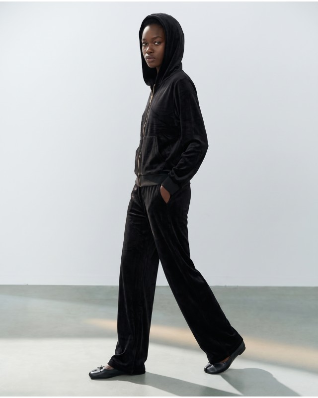 Σετ Βελουτέ «Velvet Mirage» με Zip Hoodie & φόρμα black
