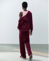 Σετ Βελουτέ «Velvet Mirage» με Zip Hoodie & φόρμα Dark Berry