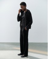 Σετ Βελουτέ «Velvet Mirage» με Zip Hoodie & φόρμα black