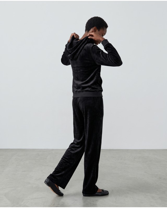Σετ Βελουτέ «Velvet Mirage» με Zip Hoodie & φόρμα black