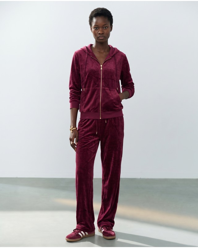 Σετ Βελουτέ «Velvet Mirage» με Zip Hoodie & φόρμα Dark Berry