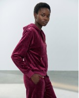 Σετ Βελουτέ «Velvet Mirage» με Zip Hoodie & φόρμα Dark Berry