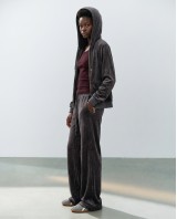 Σετ Βελουτέ «Velvet Mirage» με Zip Hoodie & φόρμα Dark grey