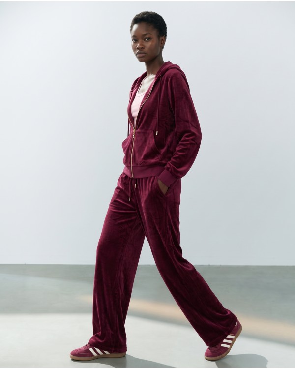 Σετ Βελουτέ «Velvet Mirage» με Zip Hoodie & φόρμα Dark Berry