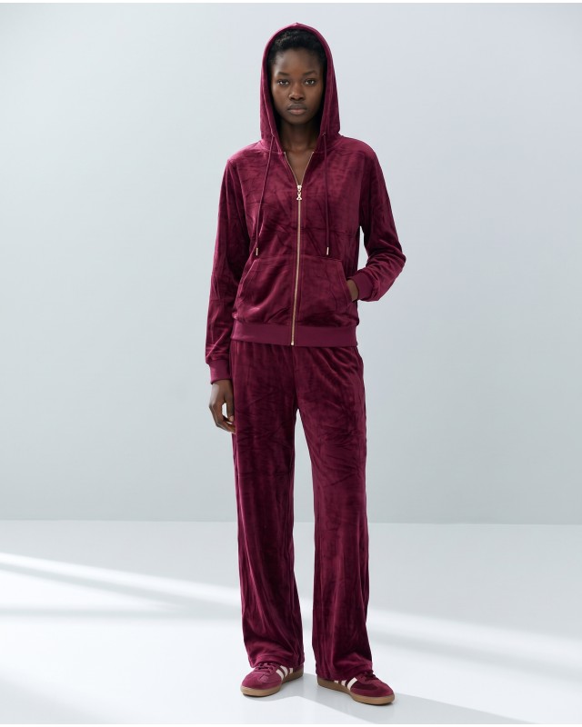 Σετ Βελουτέ «Velvet Mirage» με Zip Hoodie & φόρμα Dark Berry