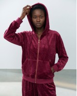 Σετ Βελουτέ «Velvet Mirage» με Zip Hoodie & φόρμα Dark Berry
