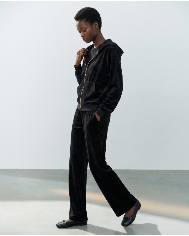 Σετ Βελουτέ «Velvet Mirage» με Zip Hoodie & φόρμα black