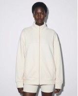Ζακέτα φούτερ χνούδι oversized με ριπ τελείωμα cream