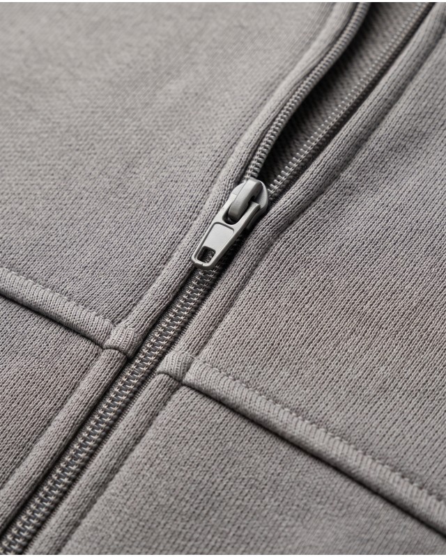 Ζακέτα φούτερ χνούδι oversized με ριπ τελείωμα grey