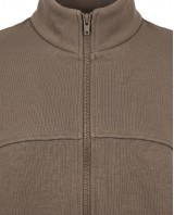 Ζακέτα φούτερ χνούδι oversized με ριπ τελείωμα olive brown