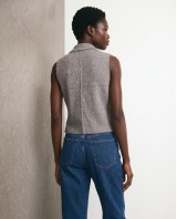 Knit Blazer Vest - grey
