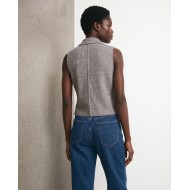 Knit Blazer Vest - grey