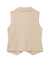 Knit Blazer Vest - cream