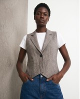 Knit Blazer Vest - grey