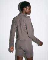 Slim-Fit Crop Ζακέτα - mocha