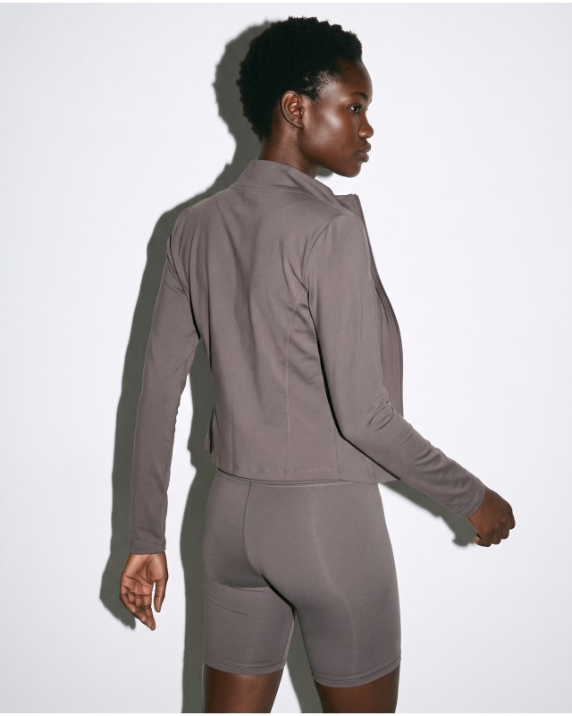 Slim-Fit Crop Ζακέτα - mocha