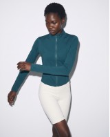 Slim-Fit Crop Ζακέτα - deep teal 