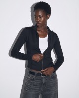 Slim-Fit Crop Ζακέτα - black