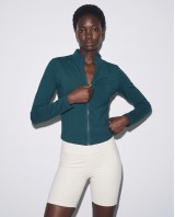 Slim-Fit Crop Ζακέτα - deep teal 