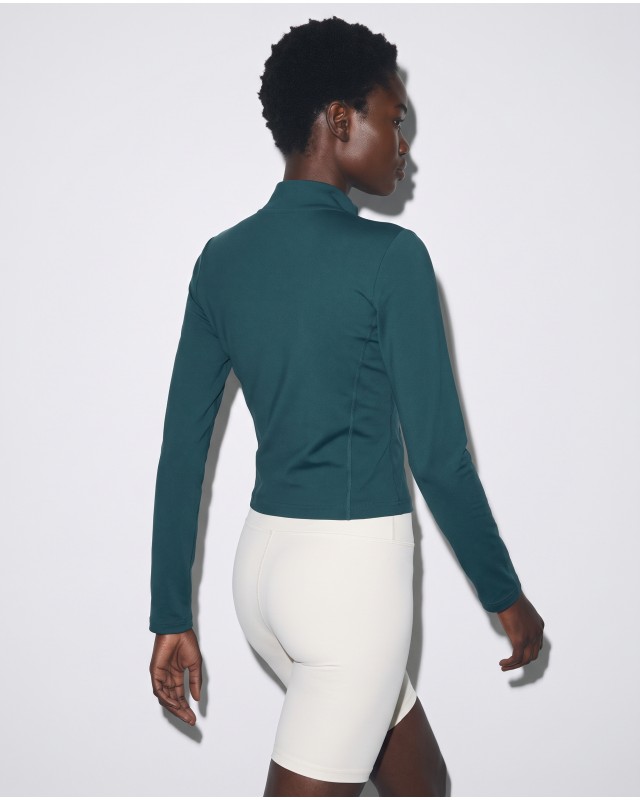Slim-Fit Crop Ζακέτα - deep teal 