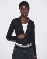 Slim-Fit Crop Ζακέτα - black