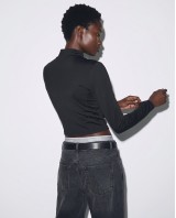 Slim-Fit Crop Ζακέτα - black
