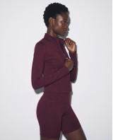 Slim-Fit Crop Ζακέτα - dark plum