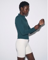 Slim-Fit Crop Ζακέτα - deep teal 