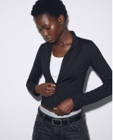 Slim-Fit Crop Ζακέτα - black