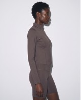 Slim-Fit Crop Ζακέτα - mocha