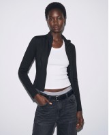 Slim-Fit Crop Ζακέτα - black