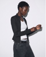 Slim-Fit Crop Ζακέτα - black